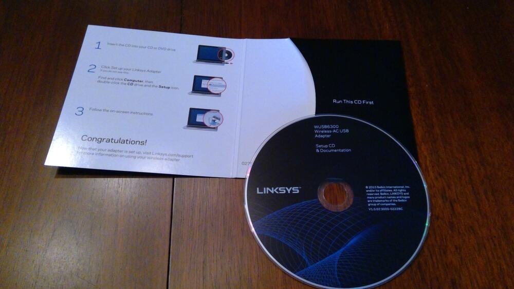 Original Linksys AC1200 Wireless USB Adapter Setup CD Disk Only (no adapter)